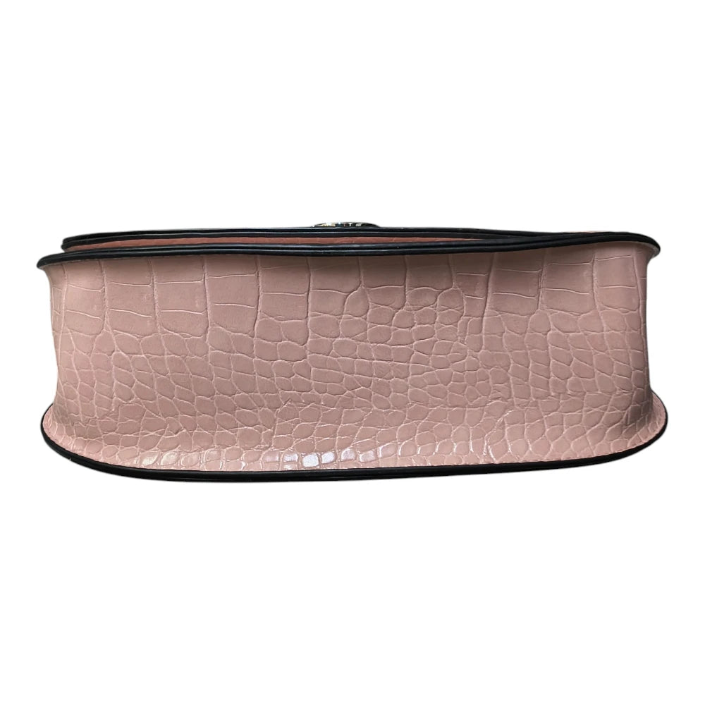 Poșetă 8160 roz cu aspect croco