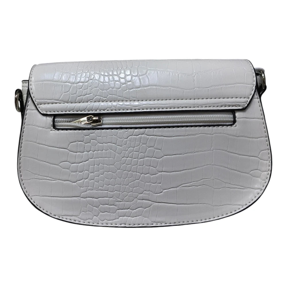 Poșetă 8360 albă cu aspect croco