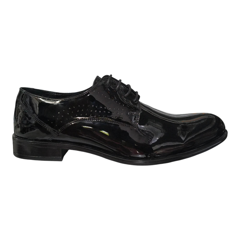 Pantofi eleganți Belo negri din piele lăcuită