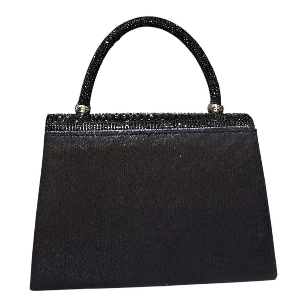 Poșetă elegantă neagră cu ștrasuri 660