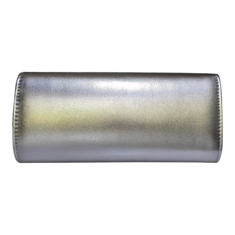 Geantă plic 671 elegantă argintie cu pietre decorative