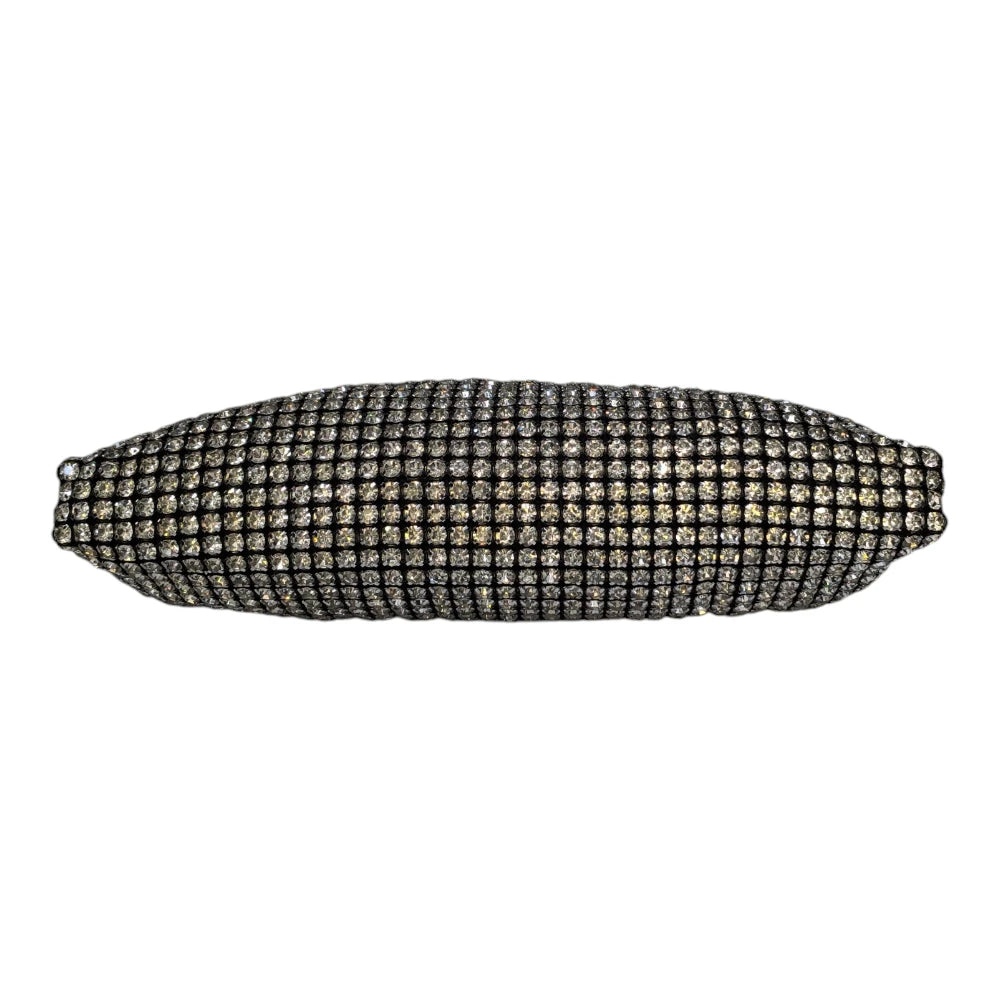 Geantă elegantă argintie 32 cu strasuri și cristale decorative