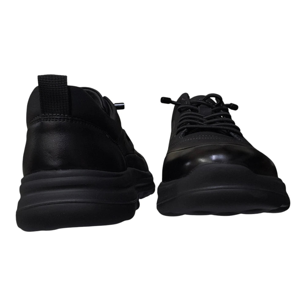 Pantofi sport bărbați negri cu talpă groasă 2530