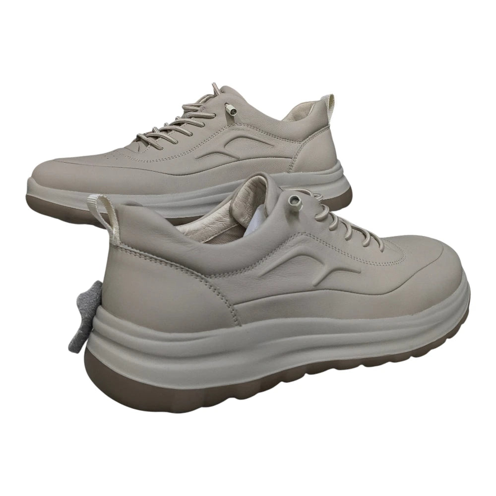Pantofi sport bărbați bej cu talpă groasă 2530