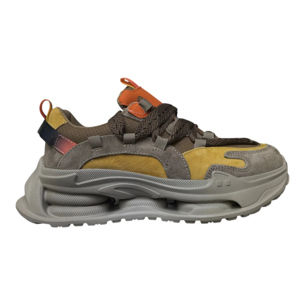 Sneakers damă maro cu detalii contrastante 2605