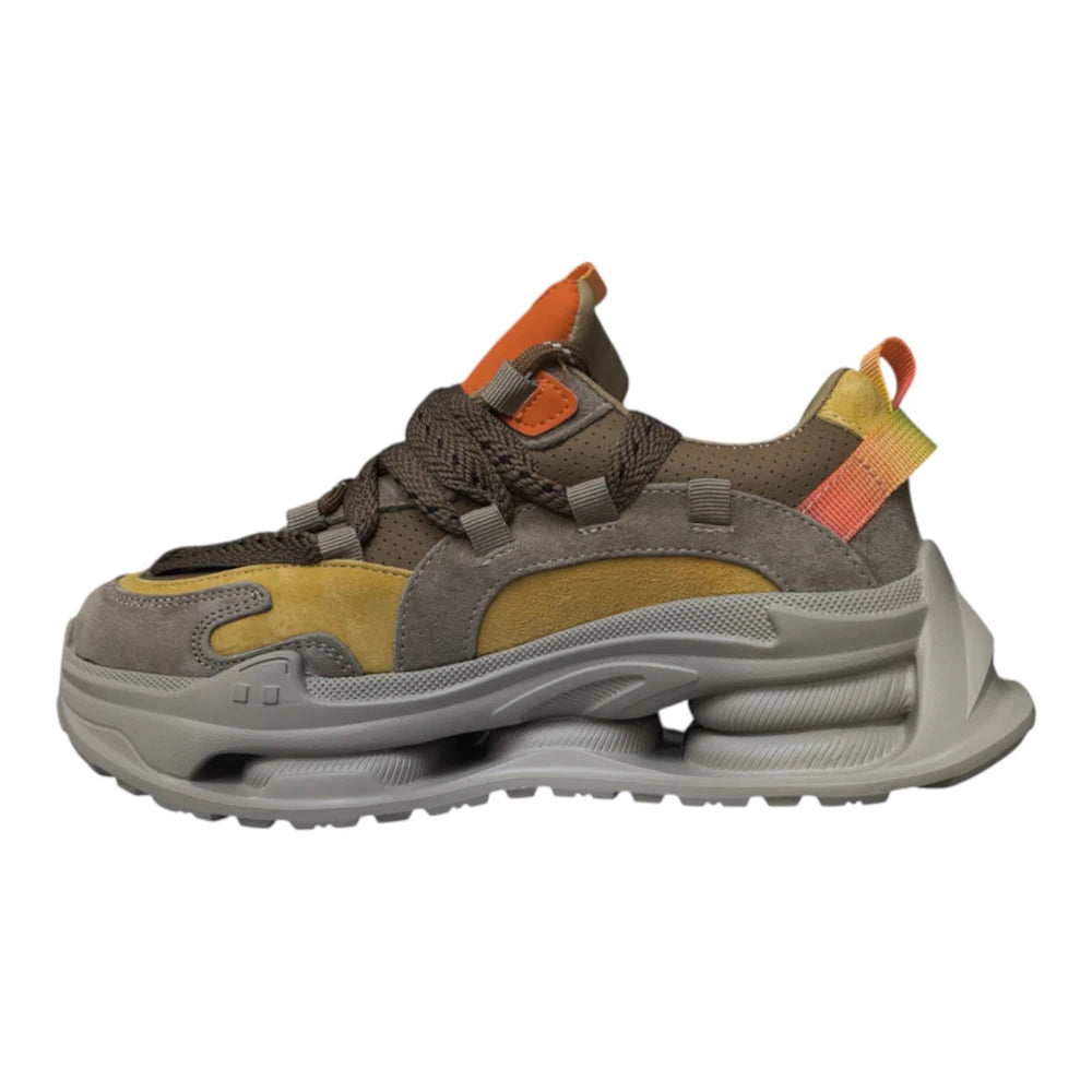 Sneakers damă maro cu detalii contrastante 2605