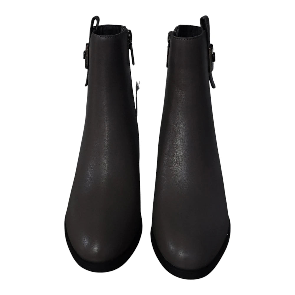 Botine damă 5752 kaki cu toc de 6 cm