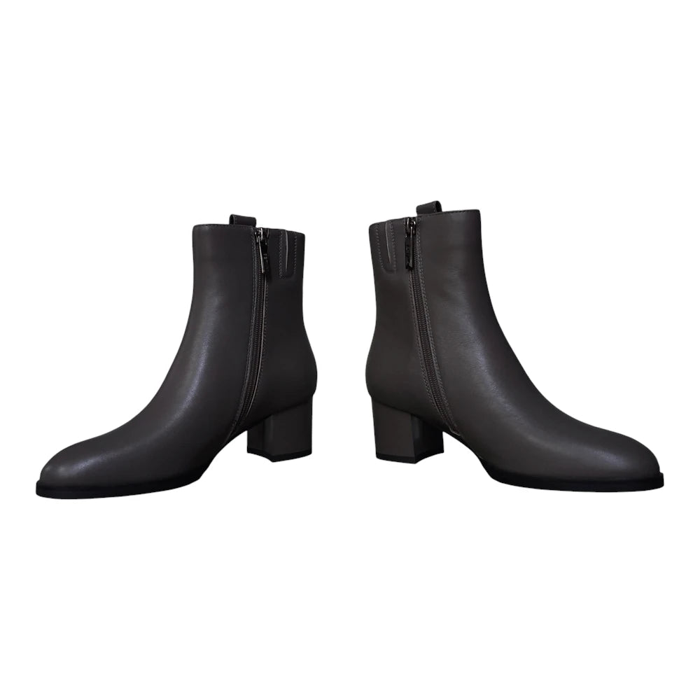 Botine damă 5752 kaki cu toc de 6 cm