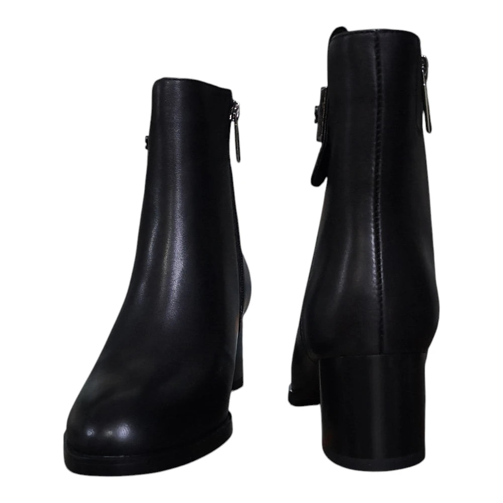 Botine damă 5752 negre cu toc de 6 cm