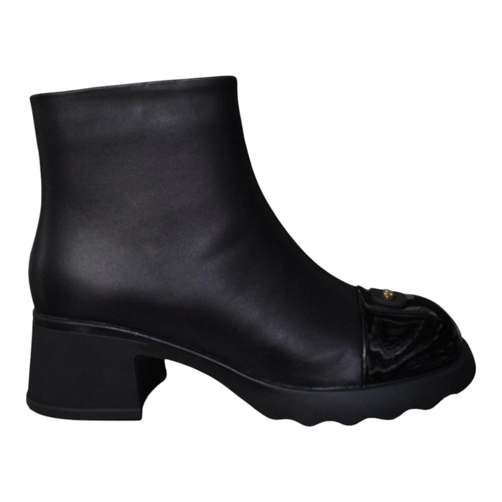 Botine damă din piele naturală 53218 negre