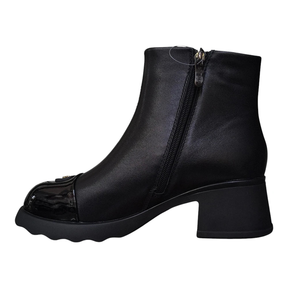 Botine damă din piele naturală 53218 negre