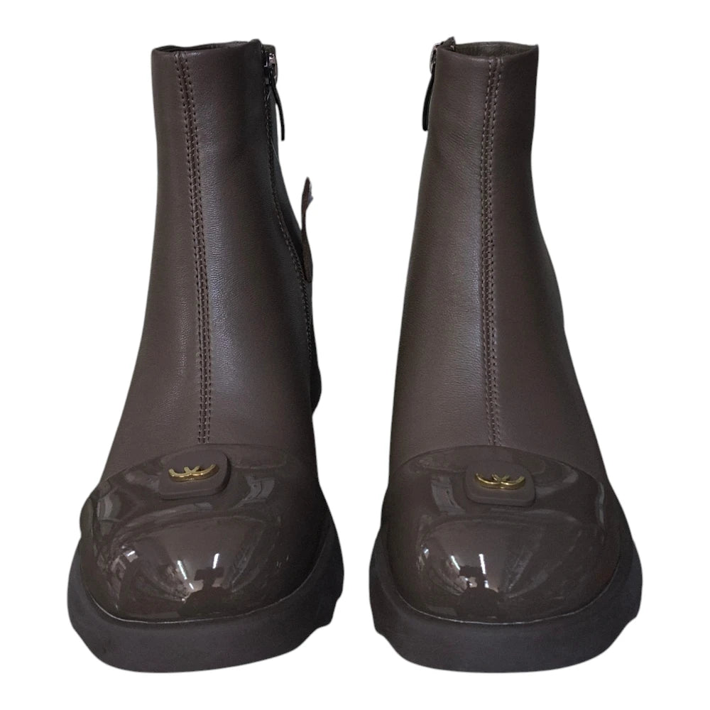 Botine damă 53218 din piele naturală elastică cu toc gros