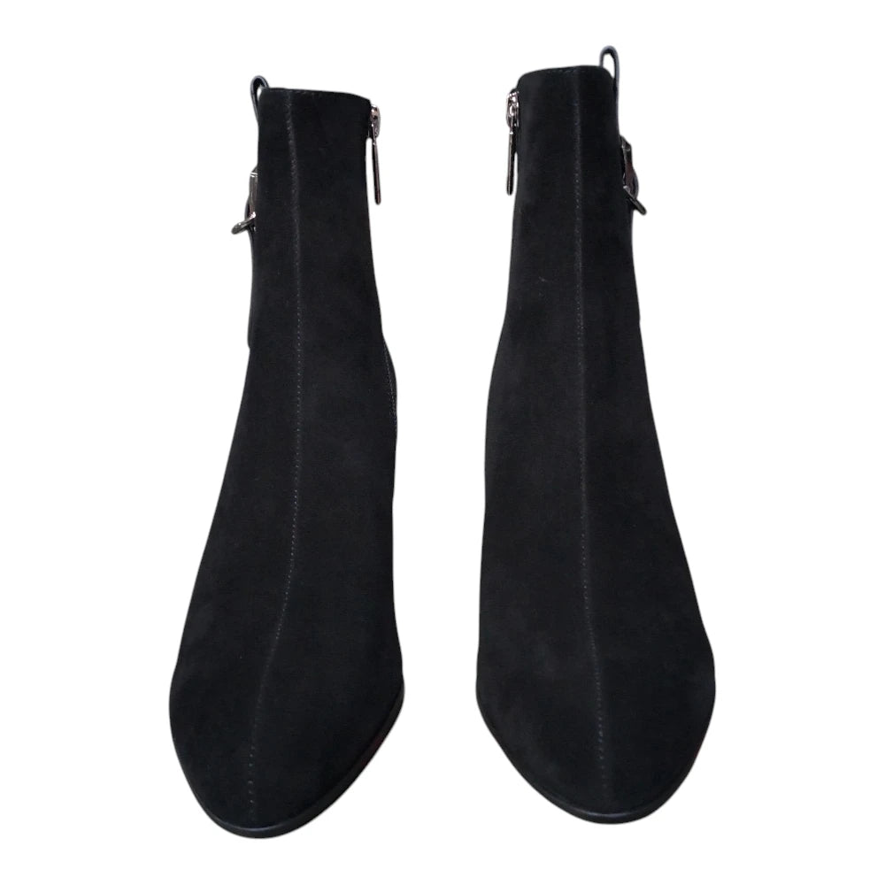Botine damă 4730 din piele velur și cu toc subțire
