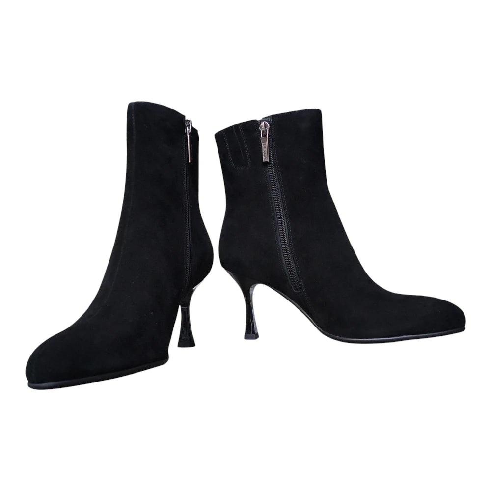 Botine damă 4730 din piele velur și cu toc subțire