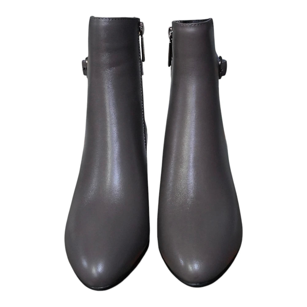 Botine damă 4309 gri închis cu toc gros