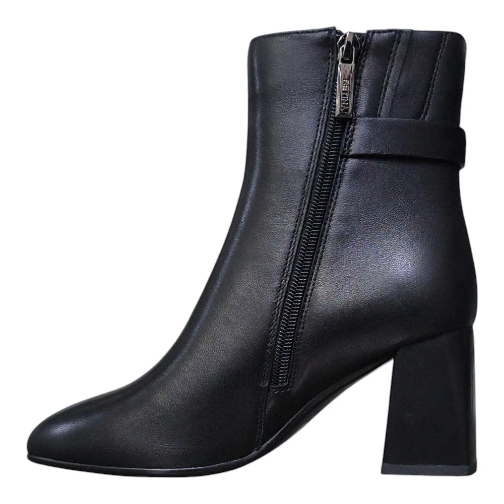 Botine damă 4309 negre închis cu toc gros