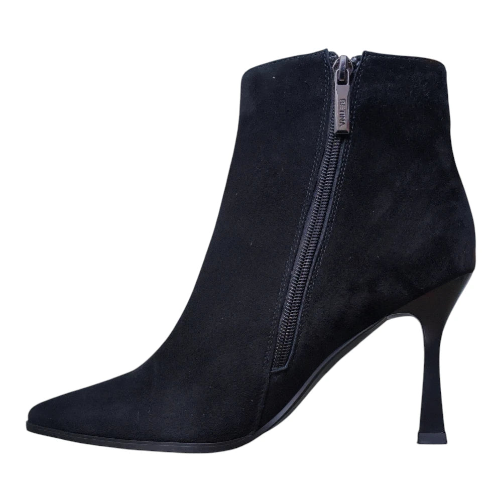 Botine damă 2688 negre cu toc înalt și vârf ascuțit