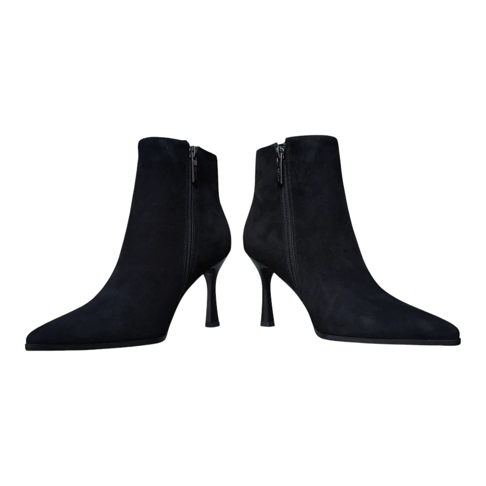 Botine damă 2688 negre cu toc înalt și vârf ascuțit