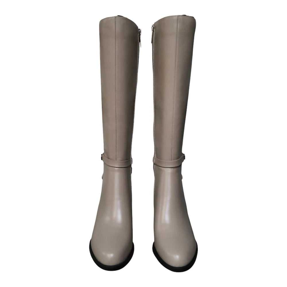 Cizme damă M207 kaki cu toc lat