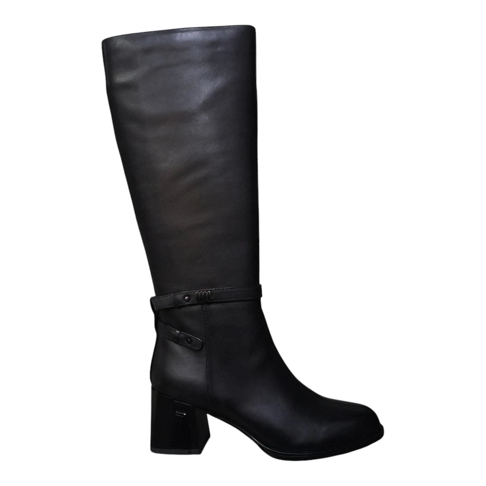 Cizme damă M207 negre cu toc lat