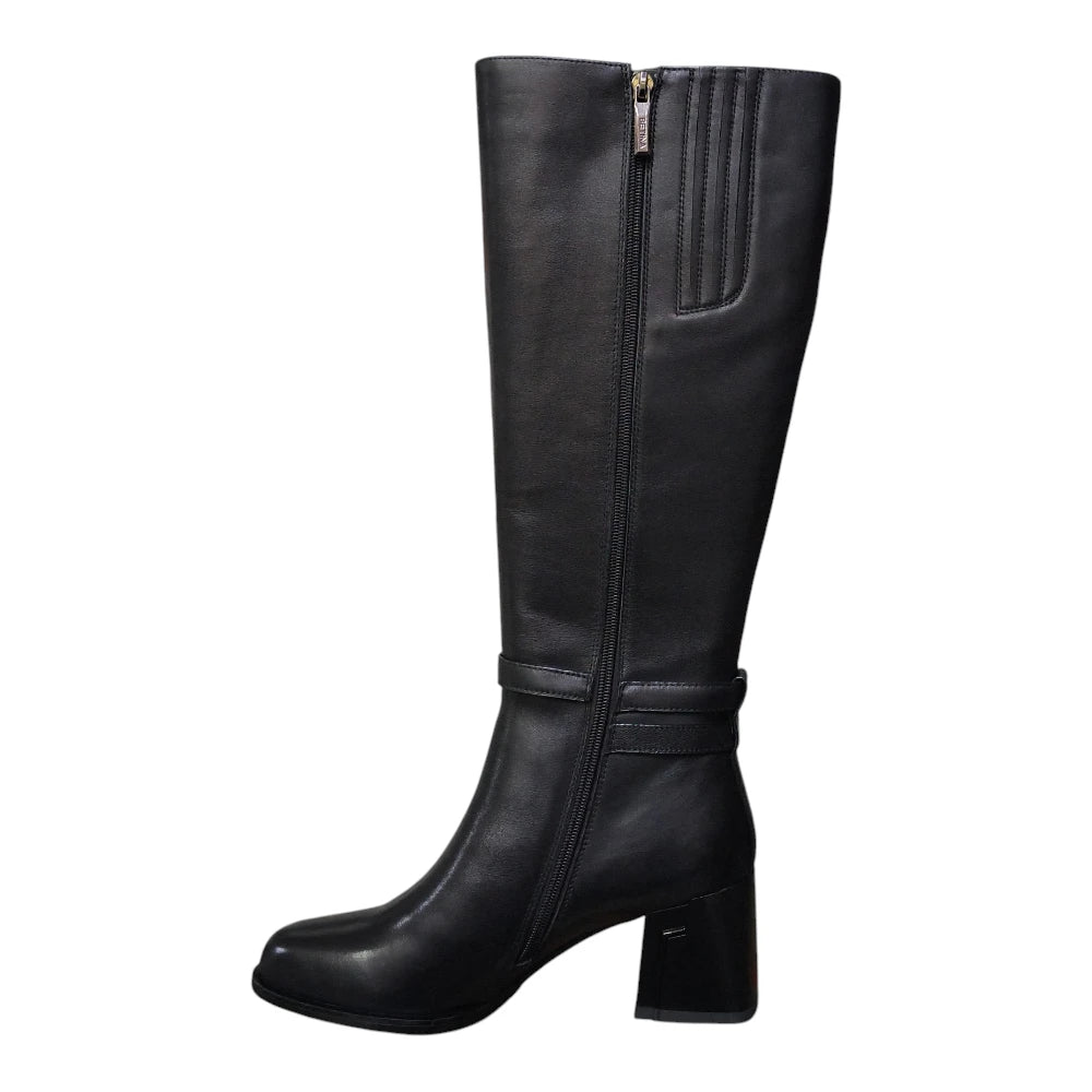 Cizme damă M207 negre cu toc lat
