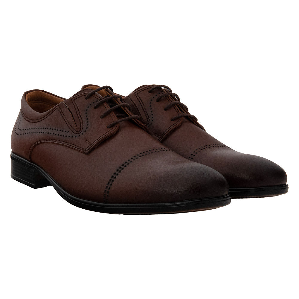 Pantofi derby barbati 4067 coniac