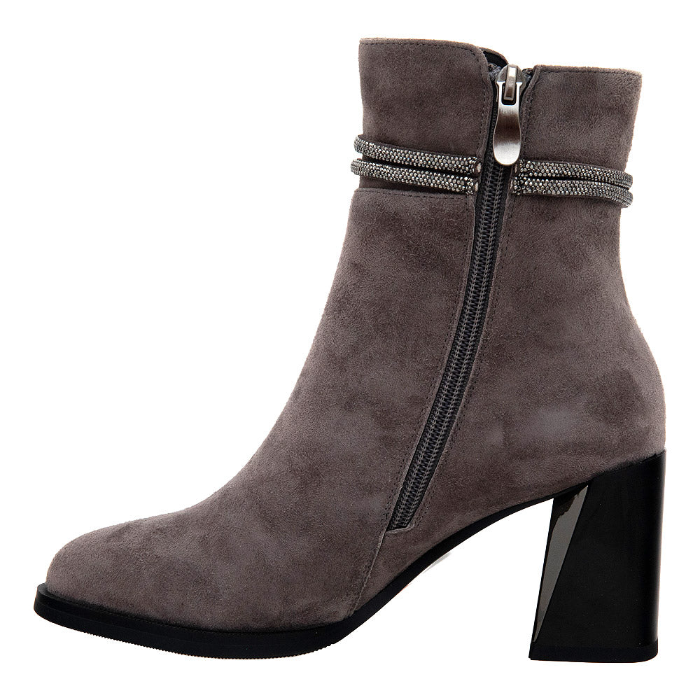 Botine toc gros 121 gri velur