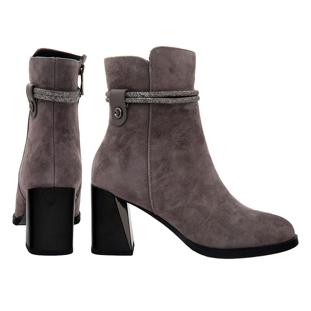 Botine toc gros 121 gri velur