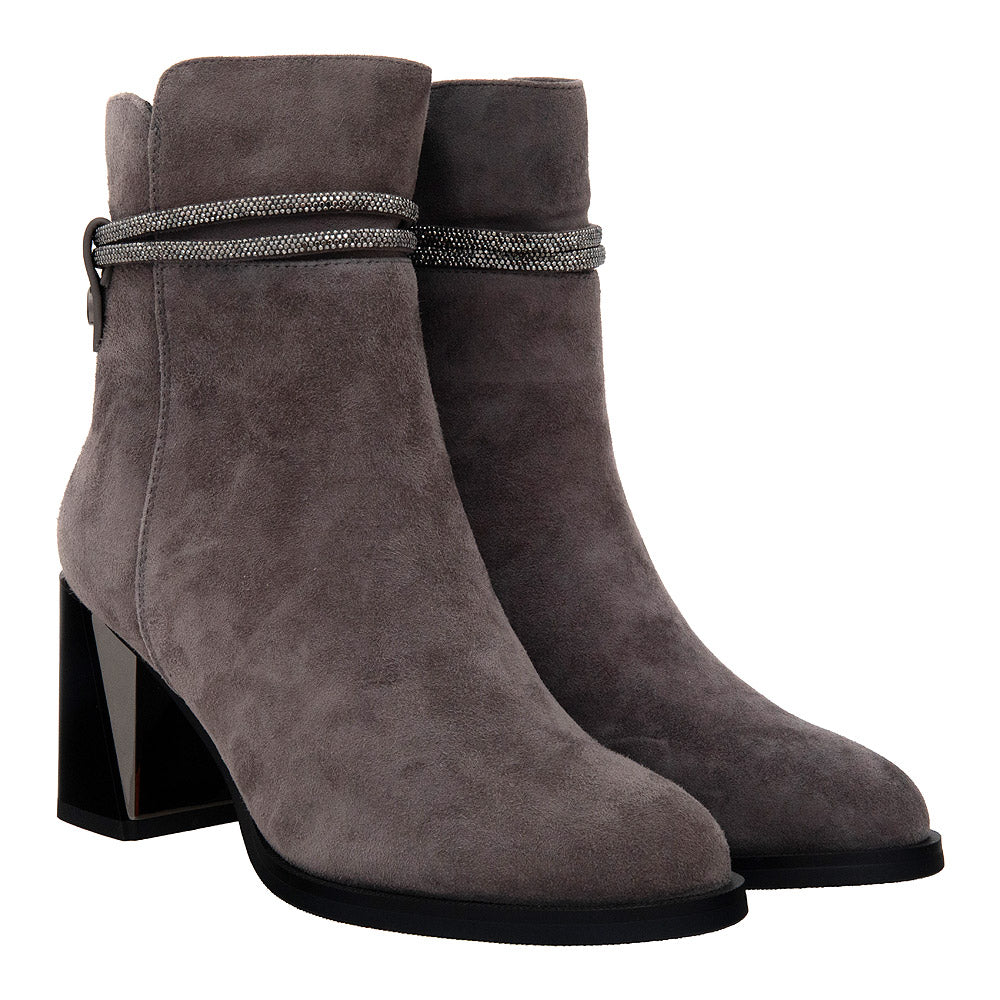 Botine toc gros 121 gri velur