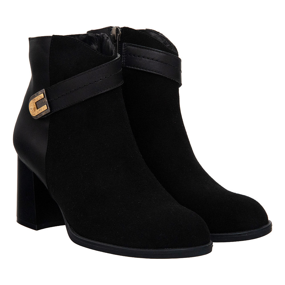 Botină cu toc gros 5101 negru