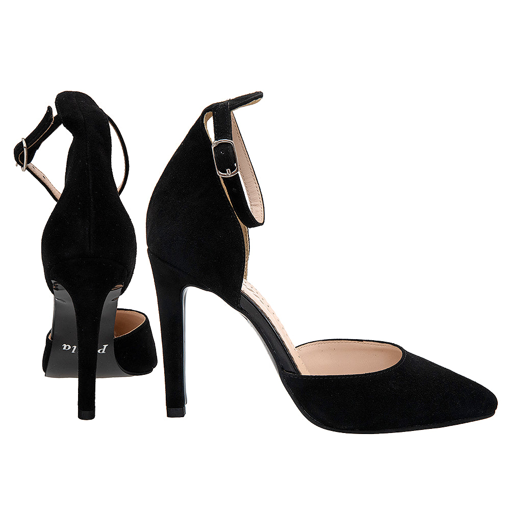 Pantofi dama eleganti 222 negru velur