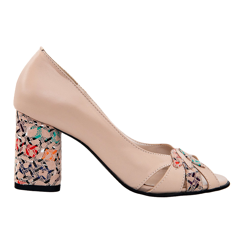 Pantofi eleganti cu varf decupat 521 roz
