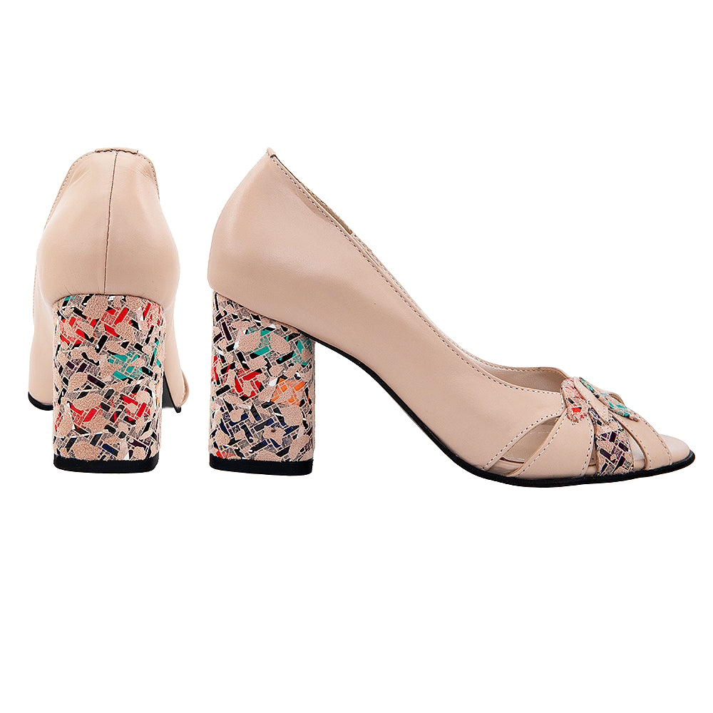 Pantofi eleganti cu varf decupat 521 roz