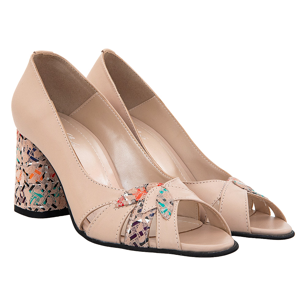 Pantofi eleganti cu varf decupat 521 roz