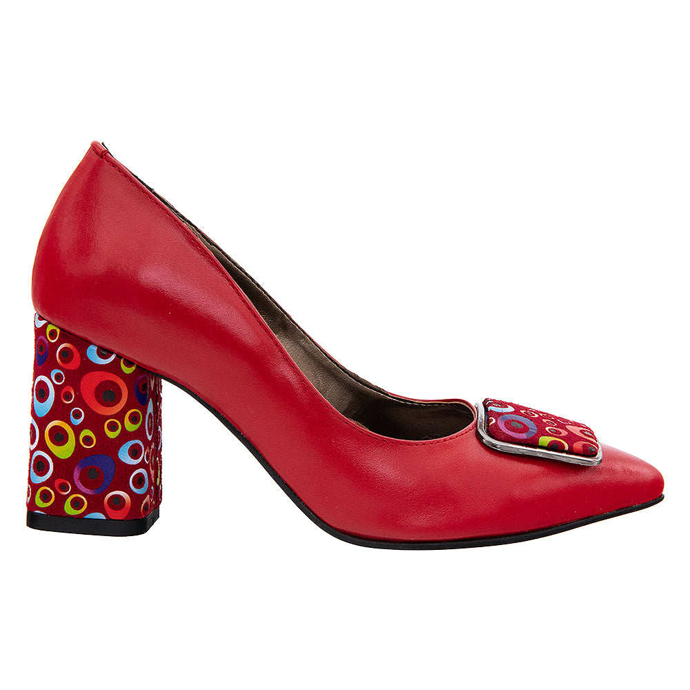 Pantofi cu toc 663 roșu