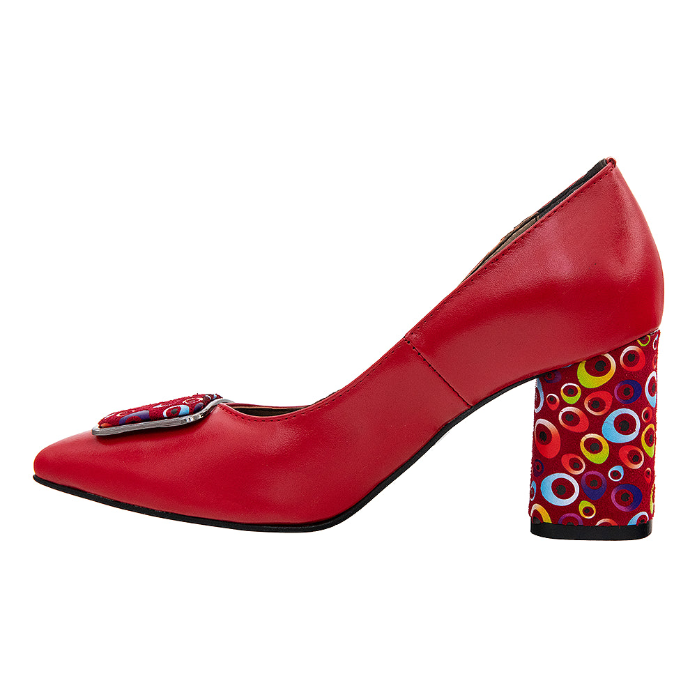 Pantofi cu toc 663 roșu