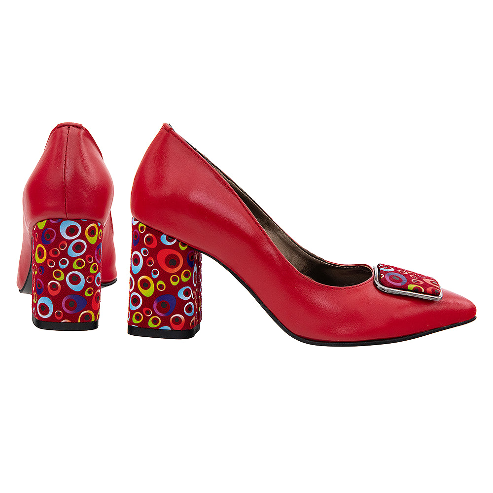 Pantofi cu toc 663 roșu