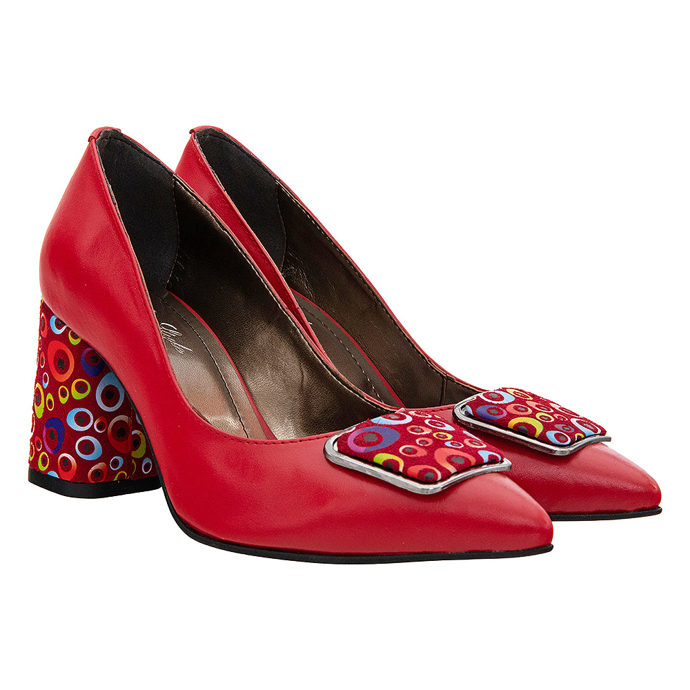 Pantofi cu toc 663 roșu
