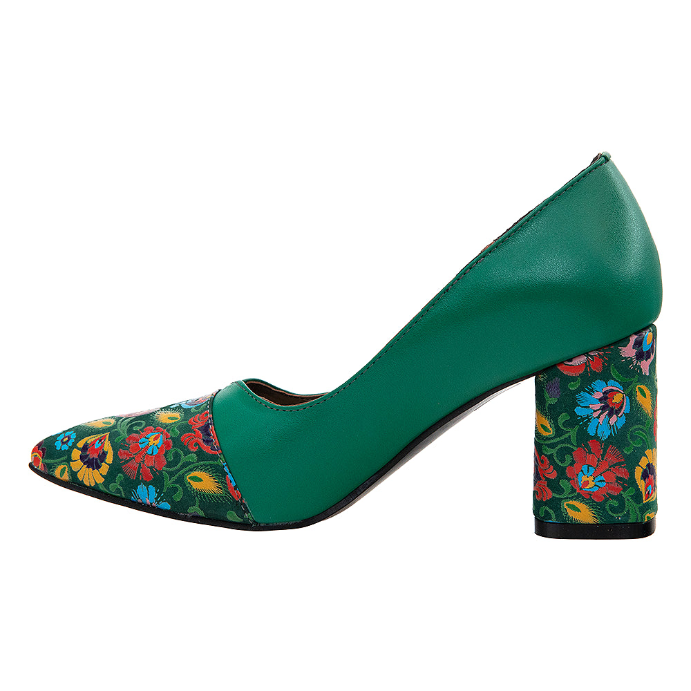 Pantofi cu toc 675 verde