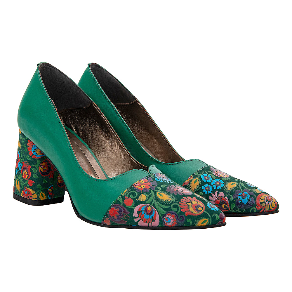 Pantofi cu toc 675 verde