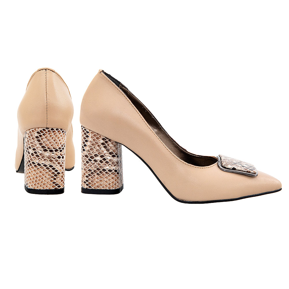 Pantofi cu toc 663 bej