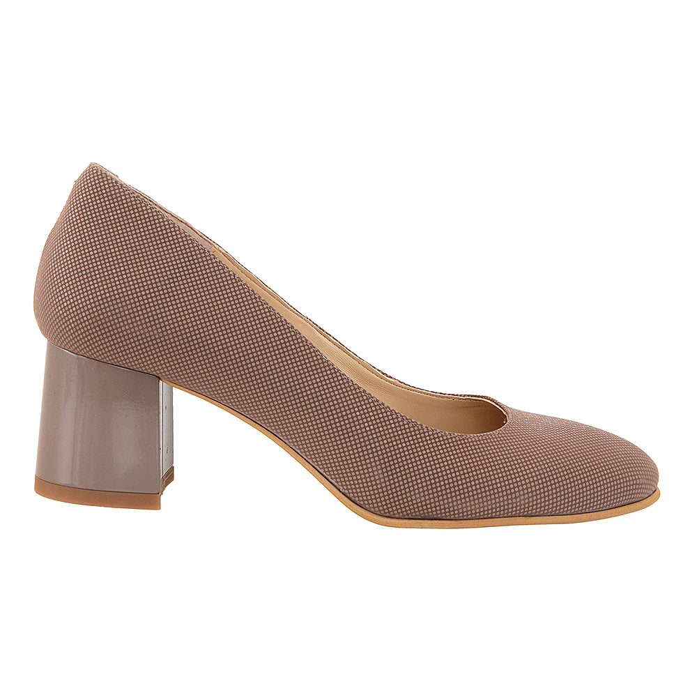 Pantofi cu toc gros 718 bej