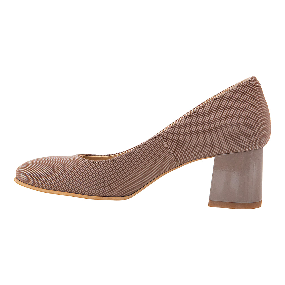 Pantofi cu toc gros 718 bej