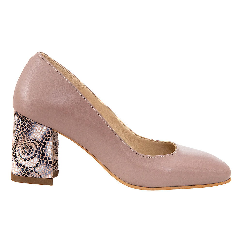 Pantofi cu toc gros 350 bej