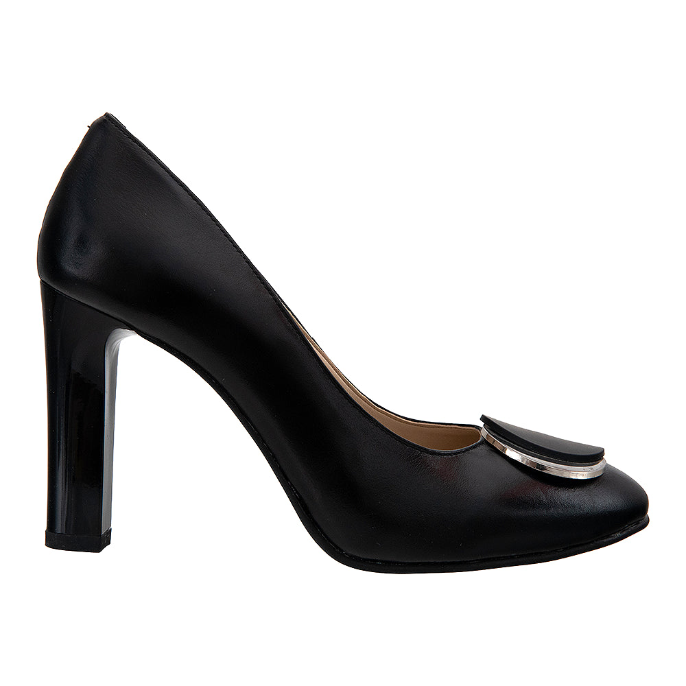 Pantofi cu toc gros 919 negri
