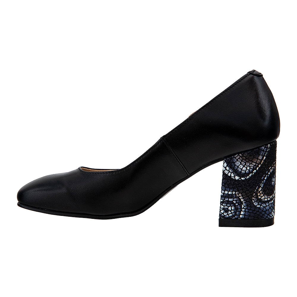 Pantofi cu toc gros 350 negru