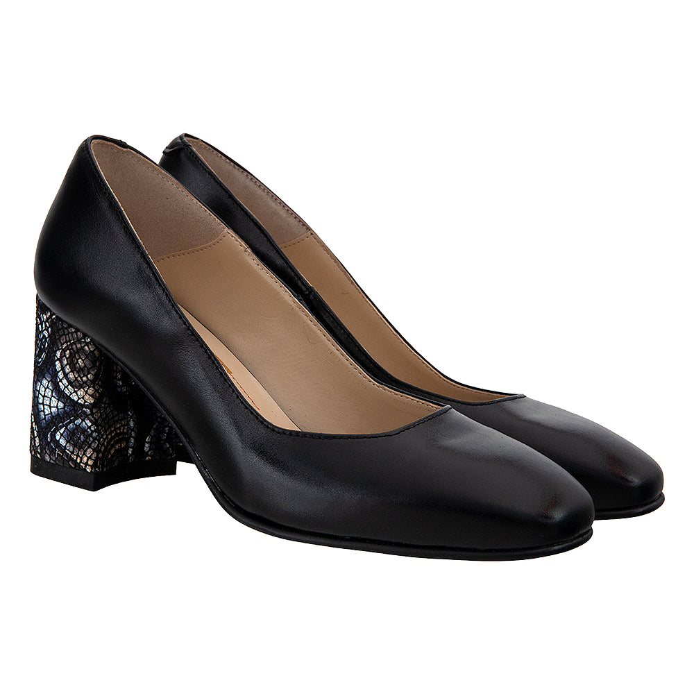 Pantofi cu toc gros 350 negru