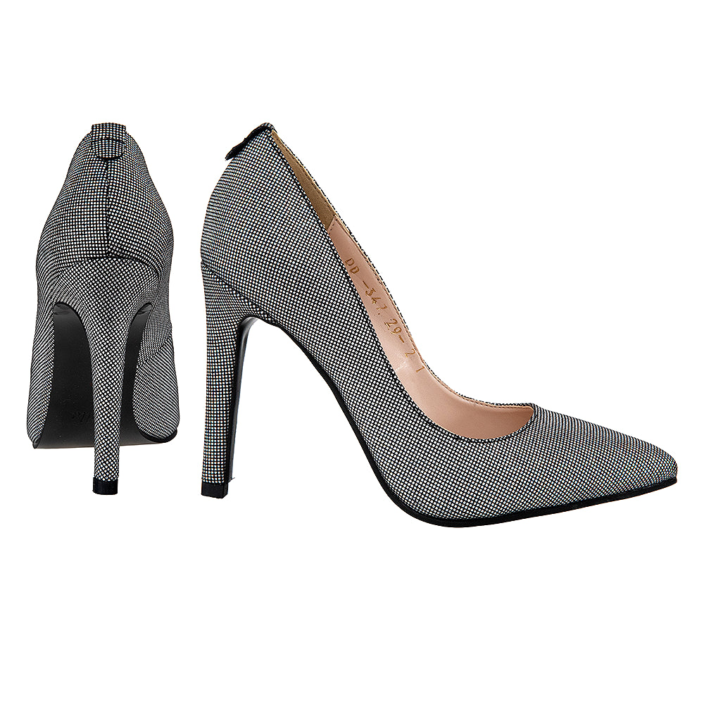 Pantofi eleganti stiletto 347 alb-negru