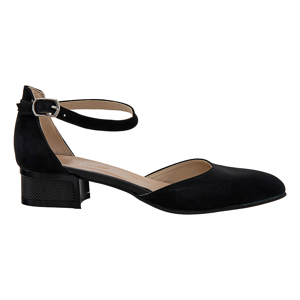 Pantofi cu toc gros 480 negru