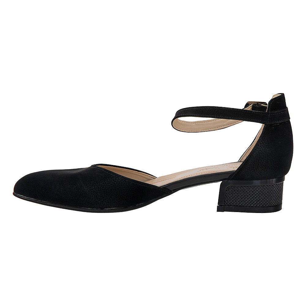 Pantofi cu toc gros 480 negru
